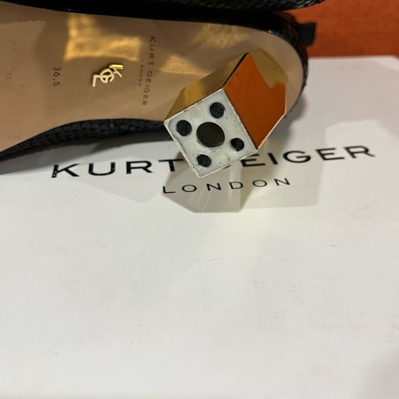 Kurt Geiger Black Snakeskin Boots with Gold Heel - Picture 10 of 10